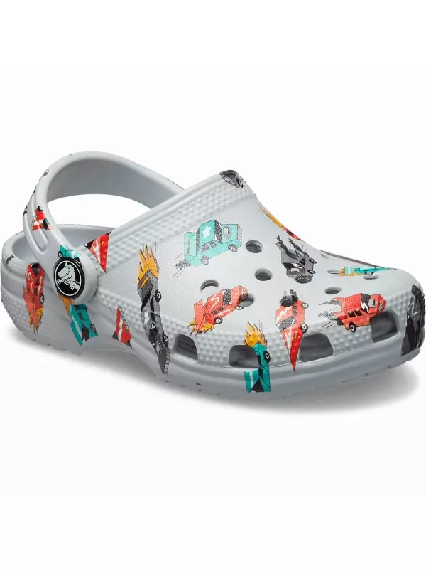 Сабо Crocs Classic Race Cars Graphic, серый