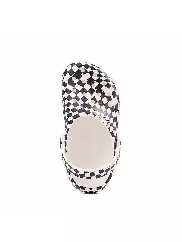 Сабо Crocs Classic Warped Checker Clog, белый/черный