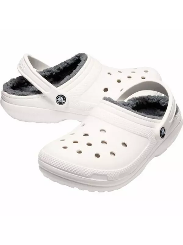 Классические сабо на подкладке Crocs, белый/серый