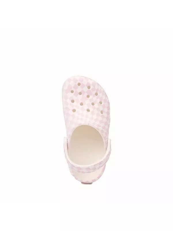Сабо Crocs Classic Warped Checker Clog, белый/розовый