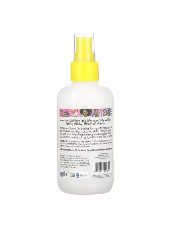 CurlyKids, Спрей Super Detangle, 180 мл (6 жидк. Унций)