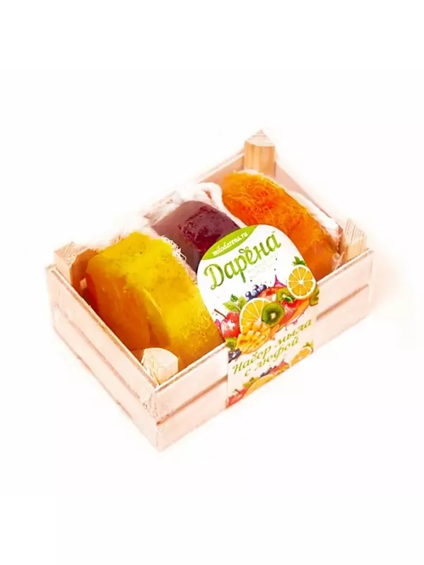 ДАРЕНА МЫЛОВАРЕННАЯ МАСТЕРСКАЯ Набор мыла с люфой из 3 шт №3 прозрачный