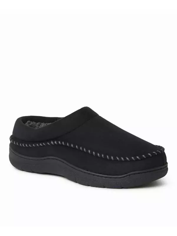 Мужские домашние тапочки-клоги Thompson с мокасиновым носком Dearfoams, черный
