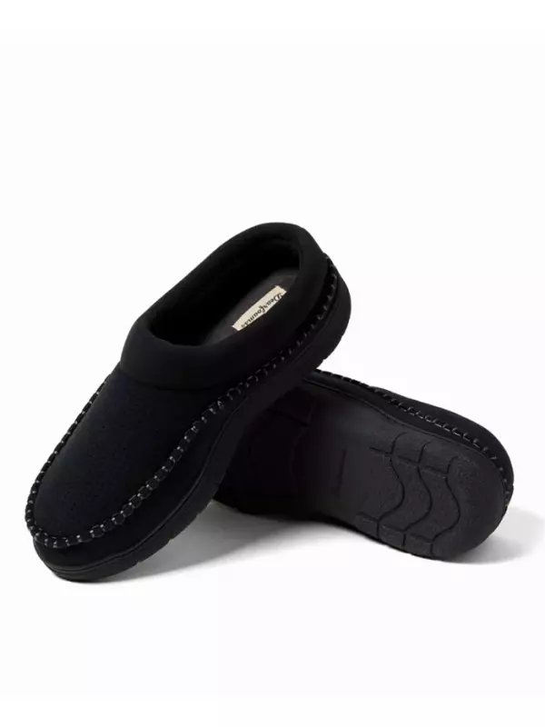 Мужские домашние тапочки-клоги Thompson с мокасиновым носком Dearfoams, черный