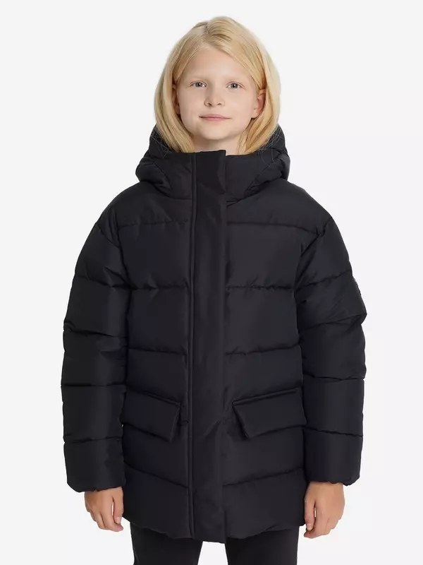Пуховик для девочек, Черный