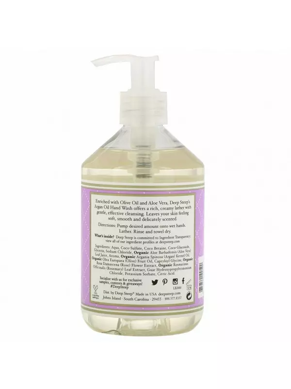 Deep Steep, Мыло для рук из арганового масла, цветы сирени, 17,6 жидких унций (520 мл)