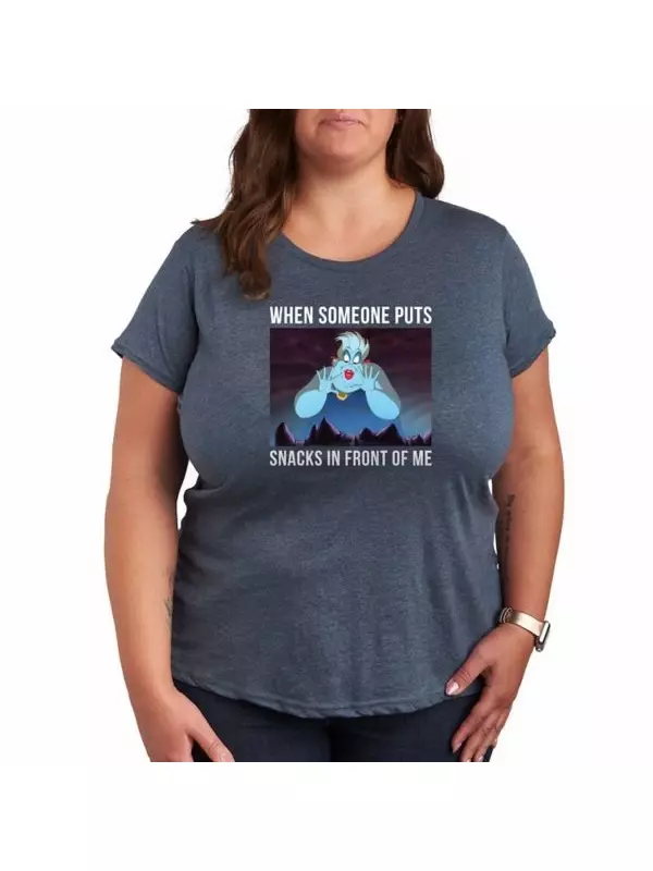 Футболка с принтом Русалочка: Урсула и закуски Disney, синий