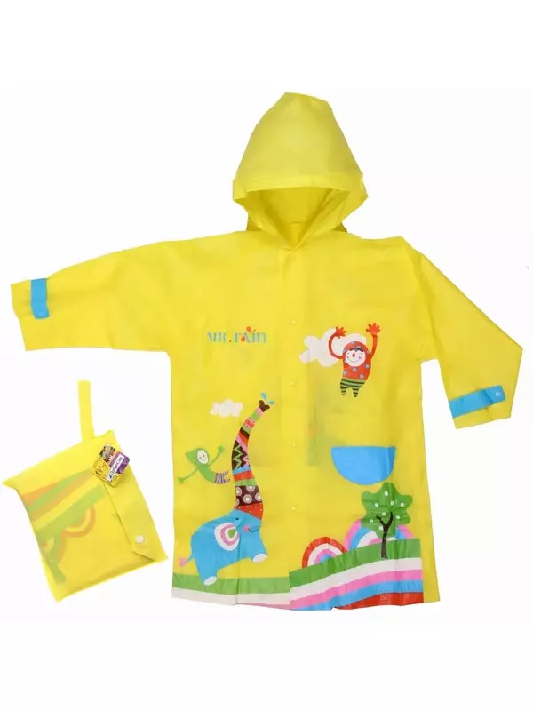 Плащ-дождевик ДоброСад Веселые приключения, размер L(78*52см), желтый
