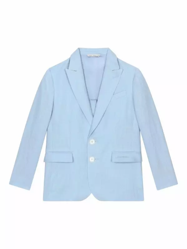 Dolce & Gabbana Kids льняной пиджак, синий