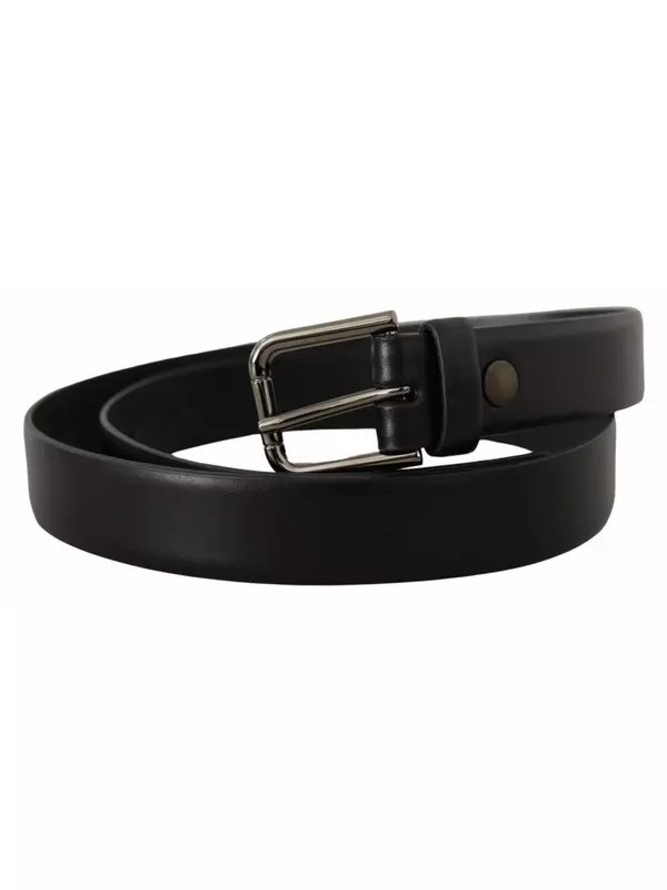 Элегантный черный кожаный классический ремень Dolce & Gabbana
