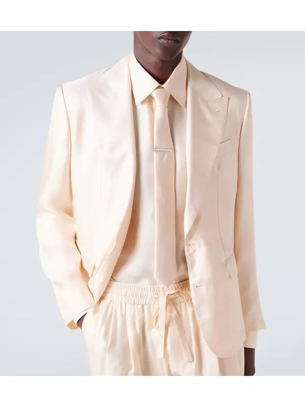 Шелковый галстук из твила Dolce&Gabbana, бежевый