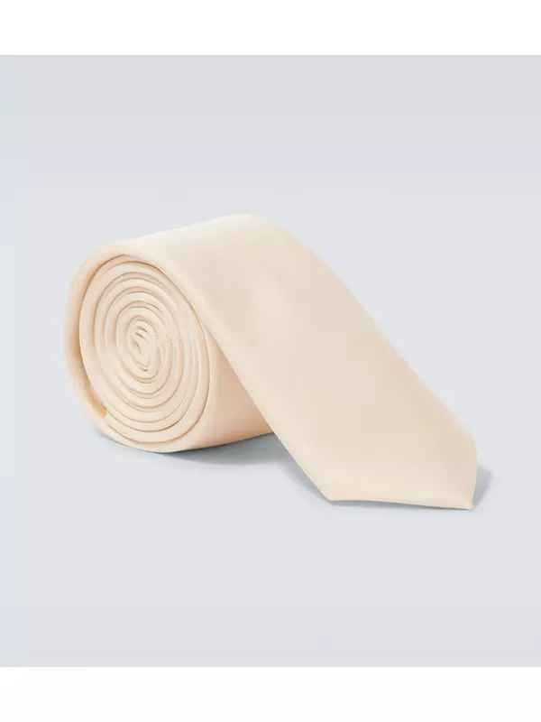 Шелковый галстук из твила Dolce&Gabbana, бежевый