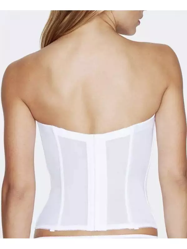 Длинный атласный корсет без бретелек Juliette 8950 Dominique, белый