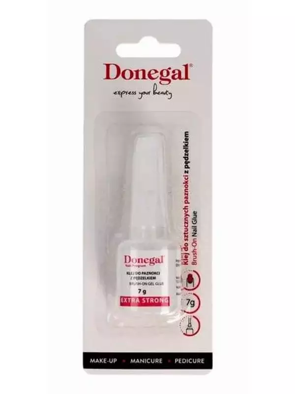 Донегол, клей для искусственных ногтей с кисточкой, прозрачный, 7 г, Donegal