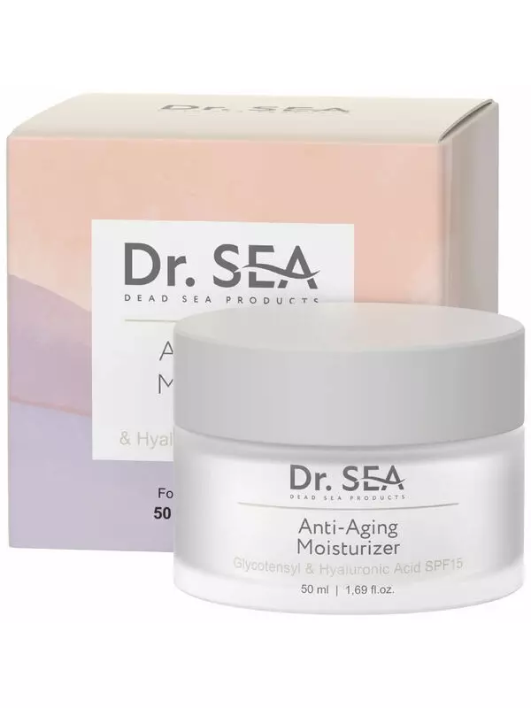 Увлажняющий антивозрастной крем для лица, гликотензил и гиалуроновая кислота spf15, 50 мл Dr.Sea Basic