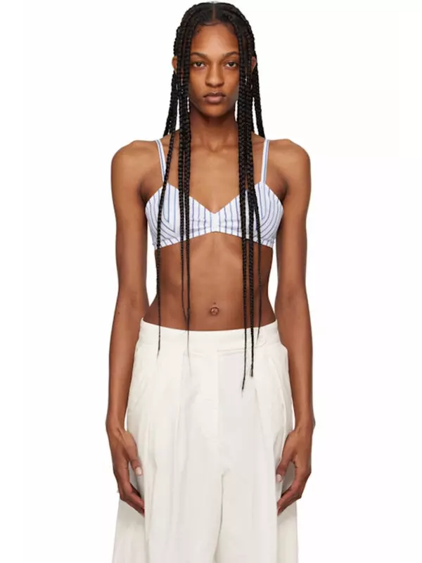 Бюстгальтер в бело-голубую полоску Dries Van Noten