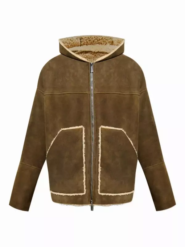 Дубленка из овчины с капюшоном DSQUARED2, коричневый