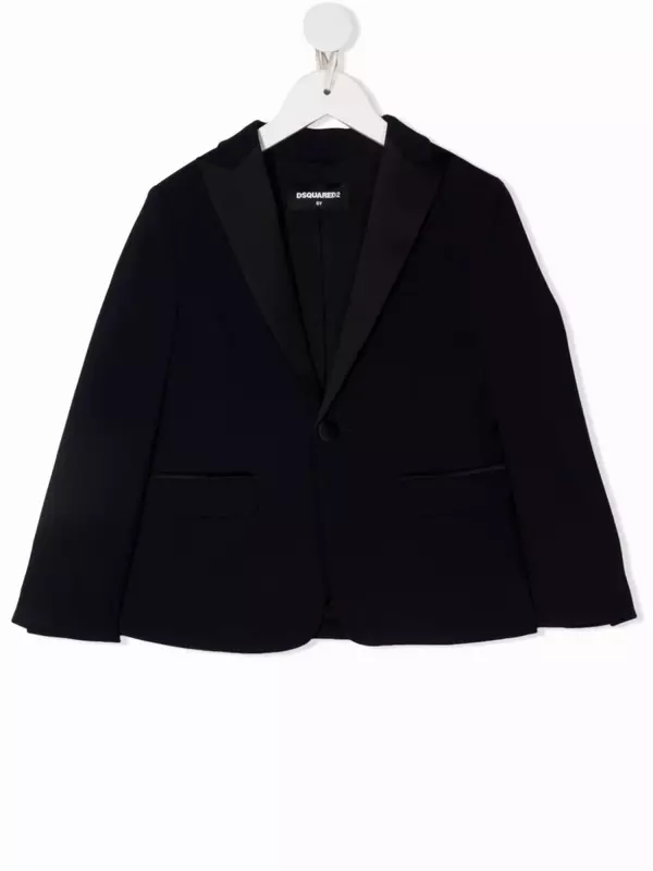 DSQUARED2 KIDS шерстяной однобортный блейзер, синий