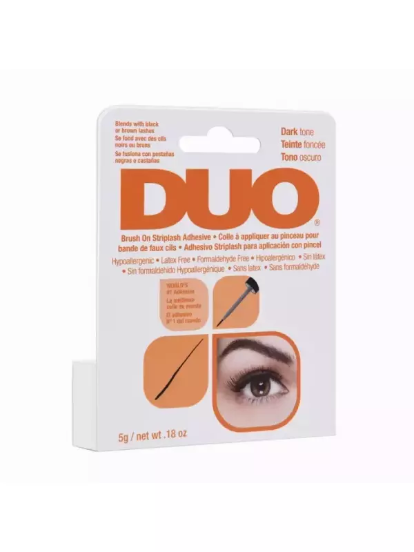 DUO Клей для накладных ресниц с витаминами черный с кистью / Duo Brush On Dark Adhesive 5 г