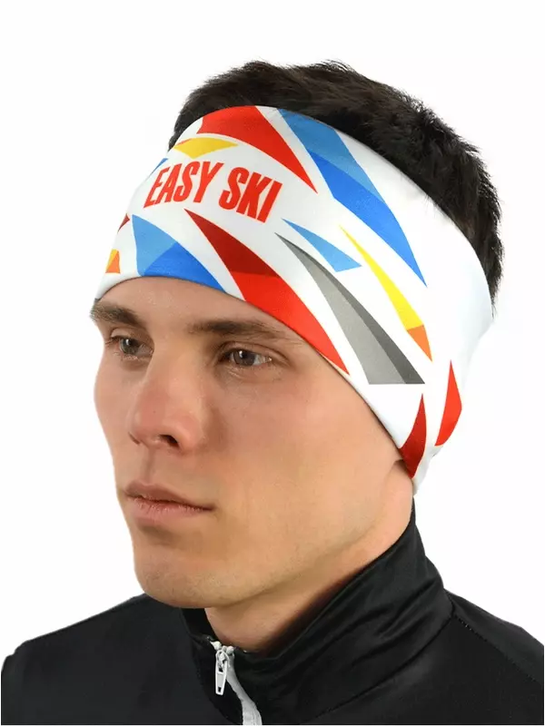 Повязка EasySki Повязка спортивная бандана унисекс для взрослых и детей, размер S, синий/белый/красный/желтый