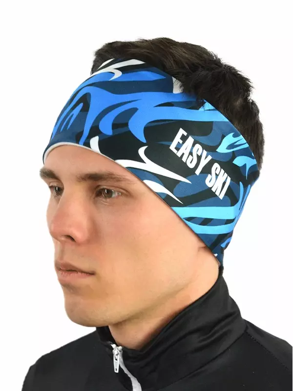 Повязка EasySki Повязка спортивная бандана унисекс для взрослых и детей, размер S, синий/белый/голубой