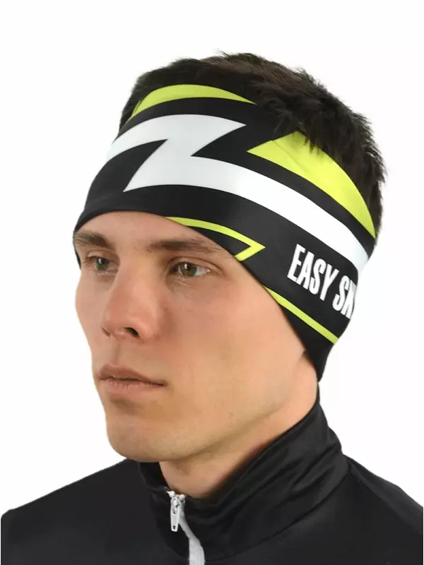 Повязка EasySki Повязка спортивная бандана унисекс для взрослых и детей, размер M, зеленый/черный/белый
