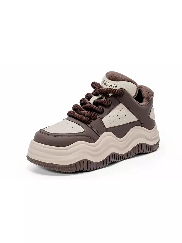 Кеды, скейтборд обувь женская низкая бежево-коричневый Eblan