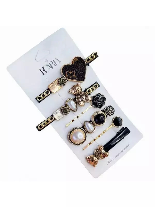 ECarla, Набор из 6 элегантных заколок для волос с плюшевым мишкой