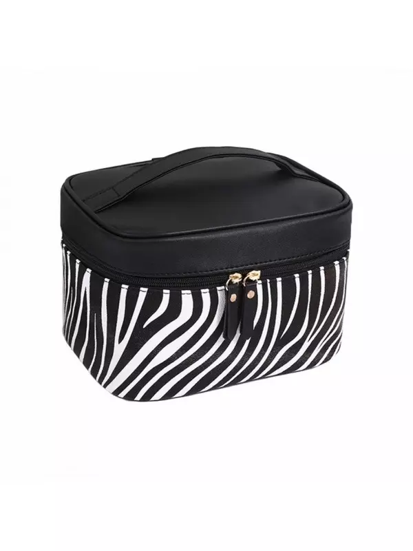 Салон красоты складной сундук под зебру с черным узором Ecarla