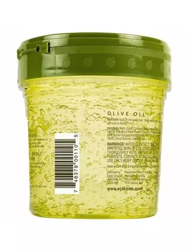 Ecostyle Гель для укладки с оливковым маслом, зеленый, фиксация на весь день, без спирта, без парабенов, без сульфатов, без шелушения, против зуда, 236 мл, Eco Styler