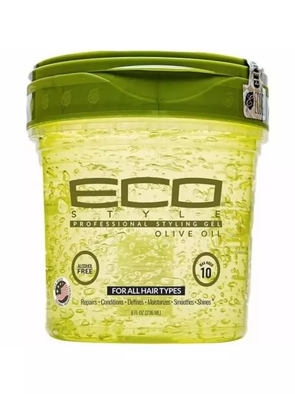 Ecostyle Гель для укладки с оливковым маслом, зеленый, фиксация на весь день, без спирта, без парабенов, без сульфатов, без шелушения, против зуда, 236 мл, Eco Styler