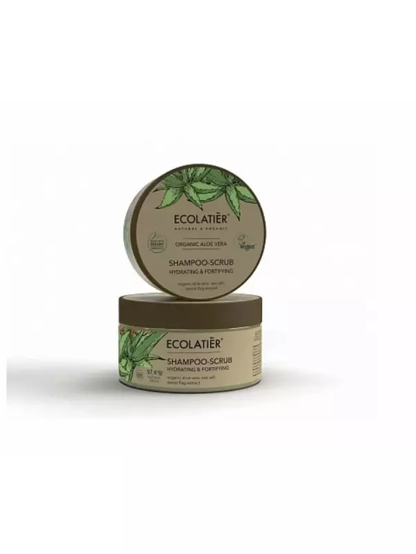 ECOLATIER Увлажняющий и укрепляющий шампунь-скраб Органический алоэ 300 г