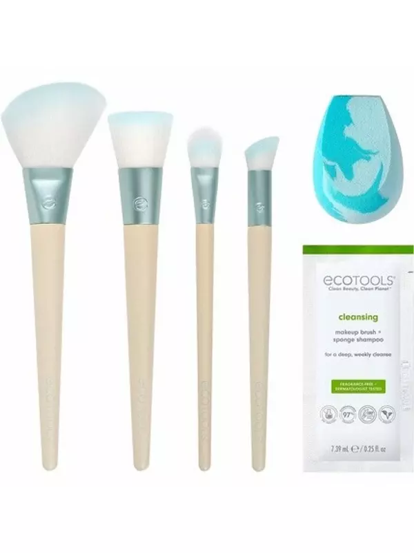 Готовый набор сияющих аксессуаров для макияжа и ухода, ограниченный выпуск, подарочный набор из 6 предметов, Ecotools