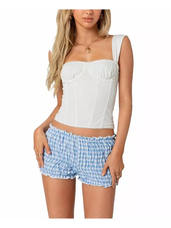 Марселла Корсет на широких бретелях из сетки Edikted, белый