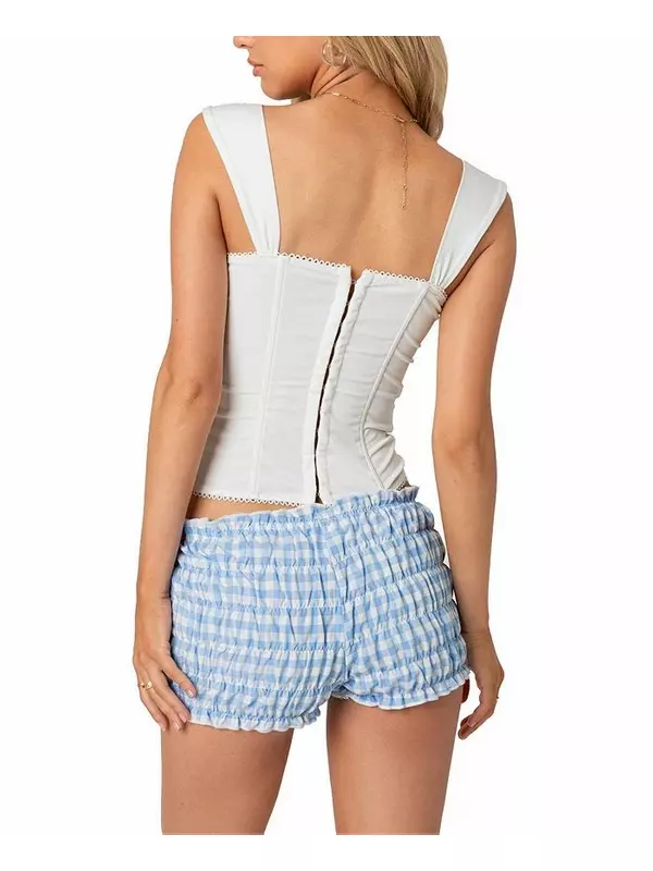 Марселла Корсет на широких бретелях из сетки Edikted, белый