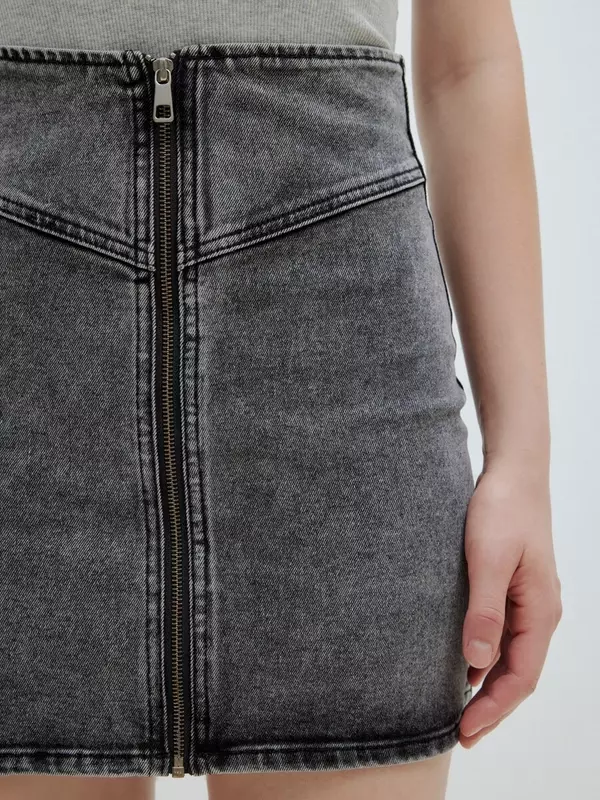 Юбка мини EDITED Skirt Sadie, черный деним