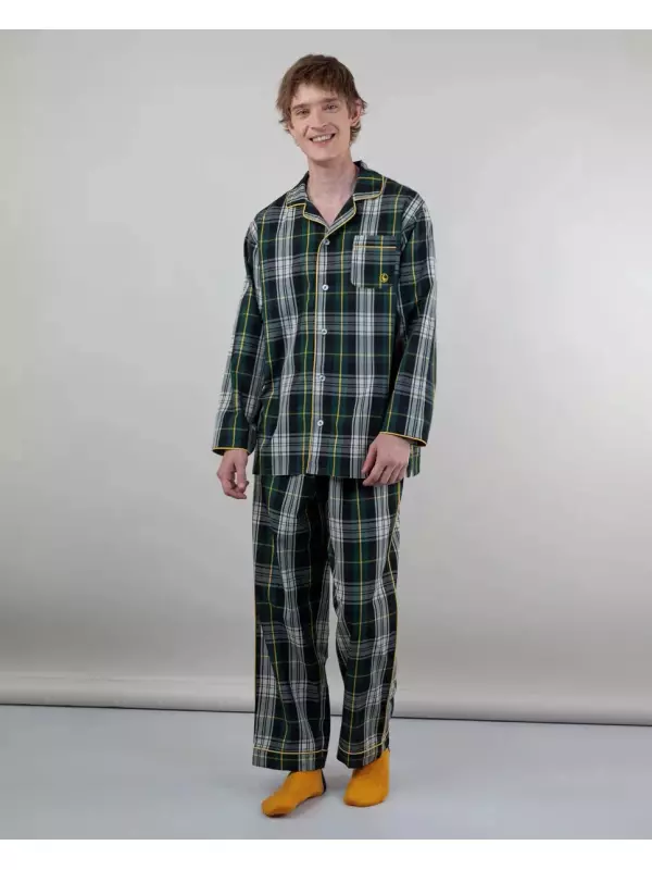 Зеленая клетчатая пижама унисекс El Ganso