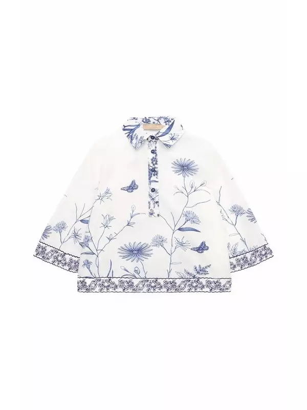 Хлопковая блузка Elie Saab junior