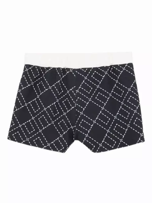 Шорты с геометрическим рисунком Elisabetta Franchi La Mia Bambina, черный