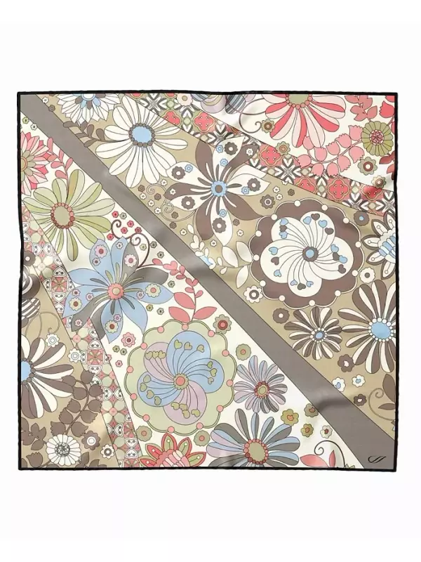 Анита - Шелковый бандана для женщин Elizabetta, коричневый/бежевый