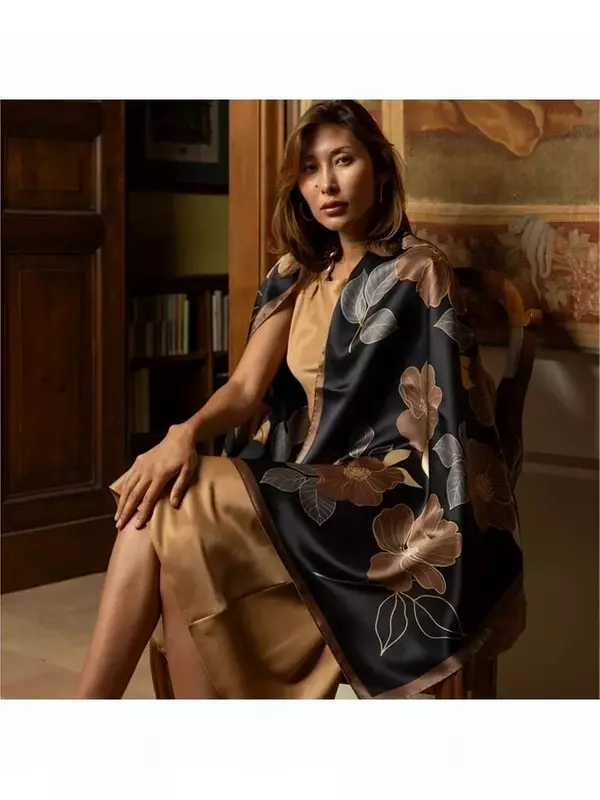 Лаура - Шелковый шарф/шаль для женщин Elizabetta, черный