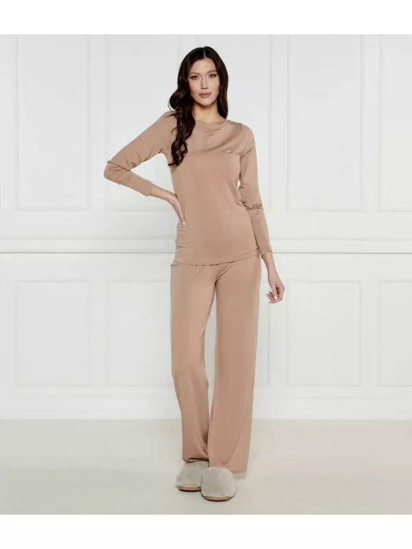 Пижама Emporio Armani Regular Fit, бежевый
