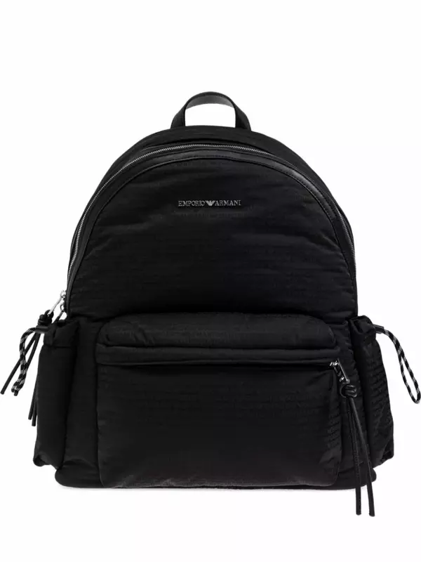 Стеганый рюкзак с логотипом Emporio Armani, черный