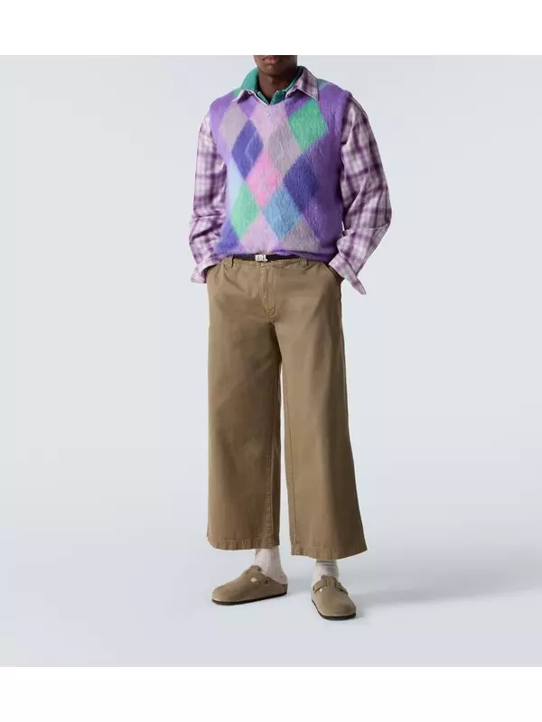 Вязаный жилет из мохера в клетку ERL, Purple Multi