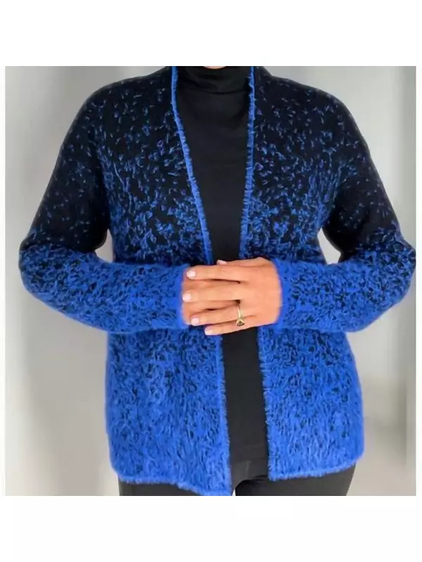 Пушистый кардиган в королевском/черном цвете Ethyl