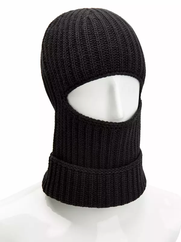 Вязаная балаклава из шерсти, кашемира и шелка