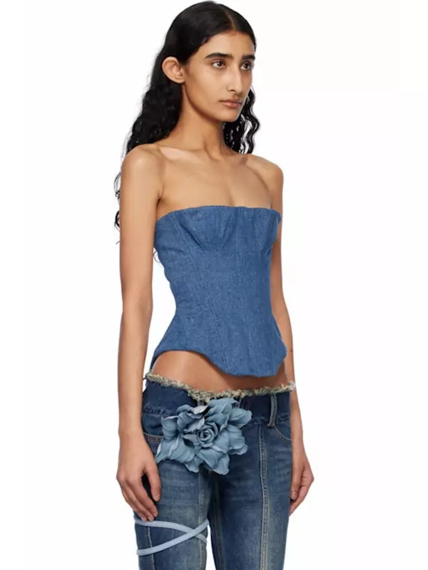 Синий переработанный джинсовый корсет Bella Fancì Club