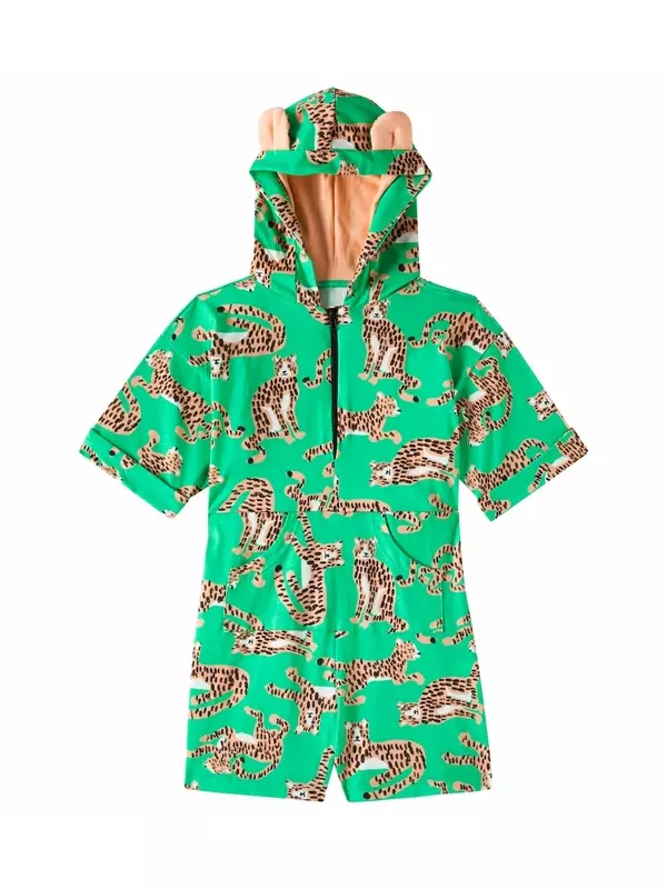 Комбинезон из хлопка с узором ягуар Fábula, Est Onca Amiga Verde Mangue