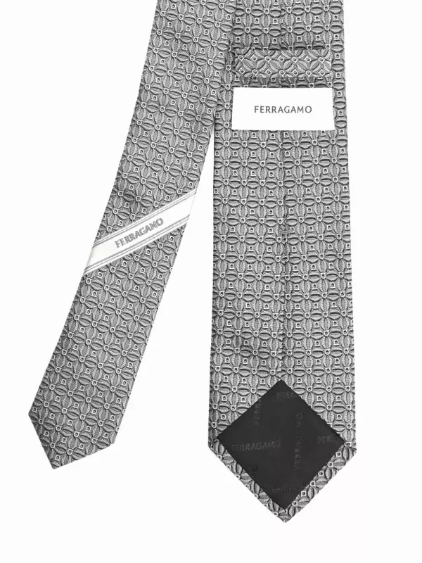 Шелковый галстук Ferragamo, серый
