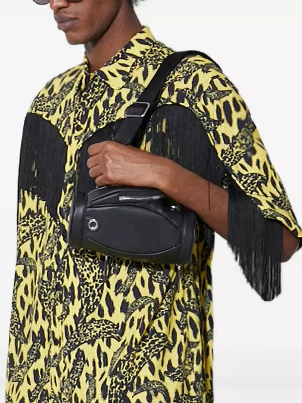 Рубашка с леопардовым принтом и бахромой Fiorucci, желтый